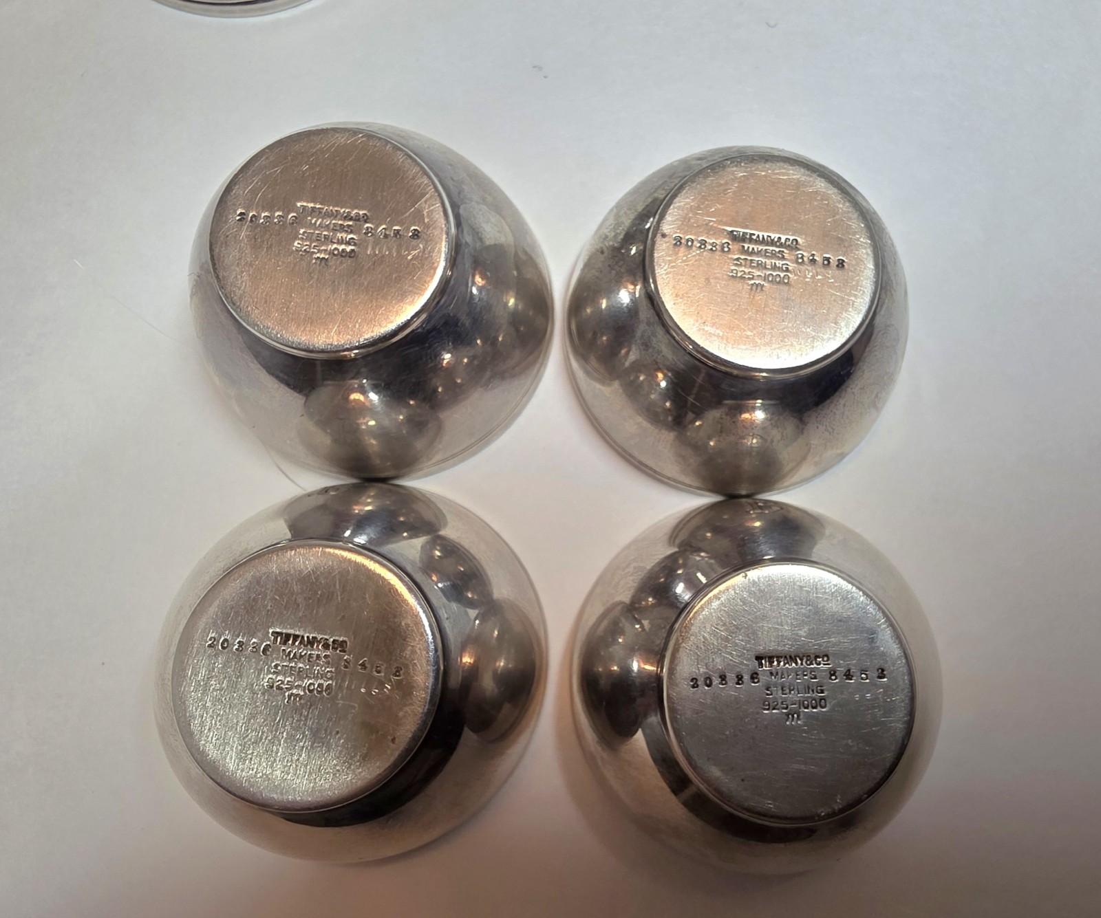 VINTAGE TIFFANY&CO SET OF 10 STERLING SILVER MASTER SALT CELLARS VINTAGE TIFFANY&CO SET OF 10 STERLING SILVER MASTER SALT CELLARS