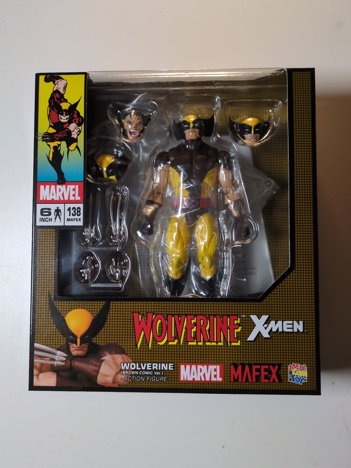 Mafex 138 Wolverine Brown Suit Comic Ver Reissue Medicom Toy Figure New Sealed
