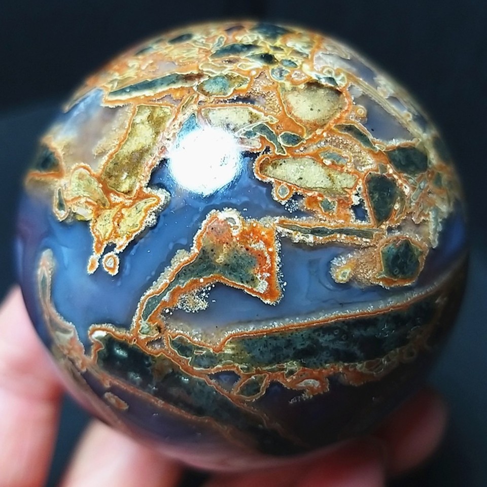 RARE 271.3G Natural Polishing Colorful Agate Crystal Sphere Ball Healing AC1293