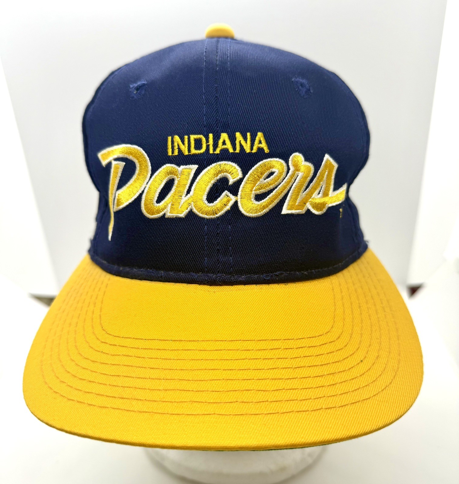 Vintage Indiana Pacers Sports Specialties Script SnapBack Hat NBA NWT 90s NEW Vintage Indiana Pacers Sports Specialties Script SnapBack Hat NBA NWT 90s NEW