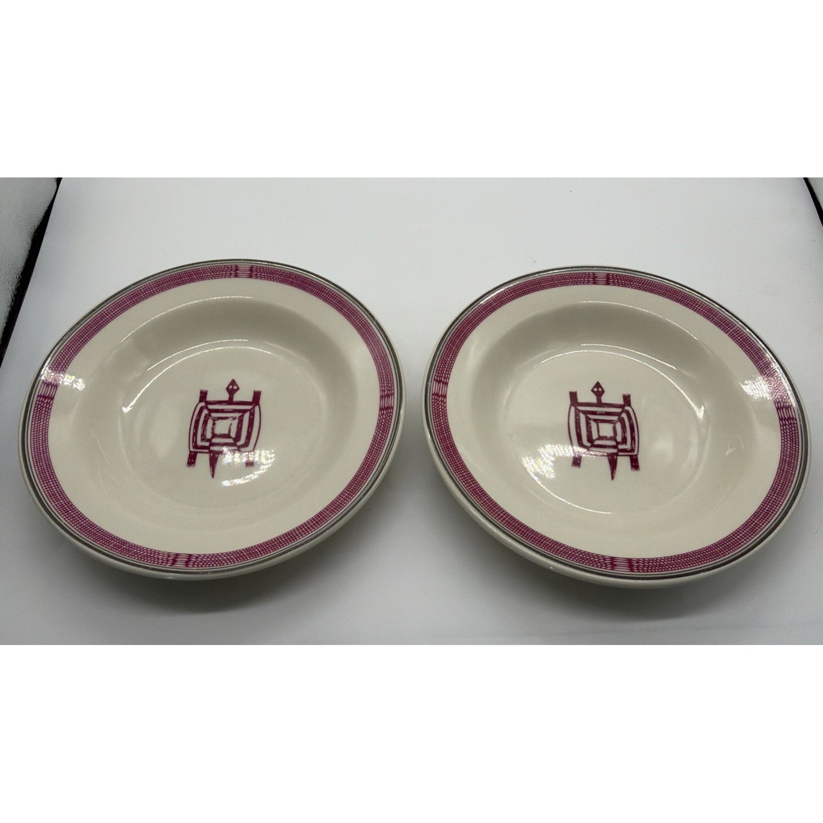 Pipestone Ancient Mimbreno Indian Rimmed Soup Bowls Set Of 4