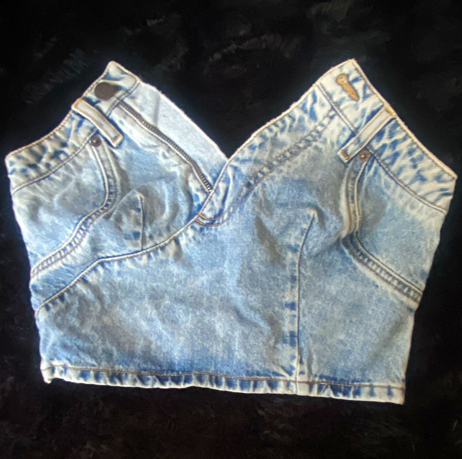 H&MOSCHINO H&M Women\'s Denim Crop Top Size 36