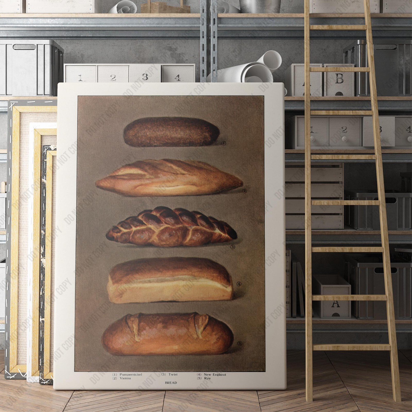 Baked Bread Loaves - The Grocer\'s Encyclopedia (1911) Canvas Wall Art Print