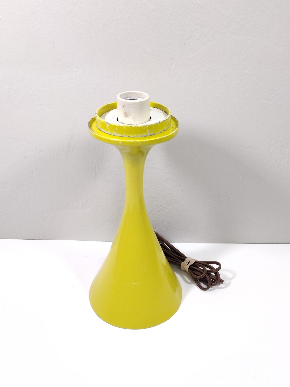 Vintage Laurel Lamp Yellow Mushroom Table Lamp Base, No Shade, MCM 