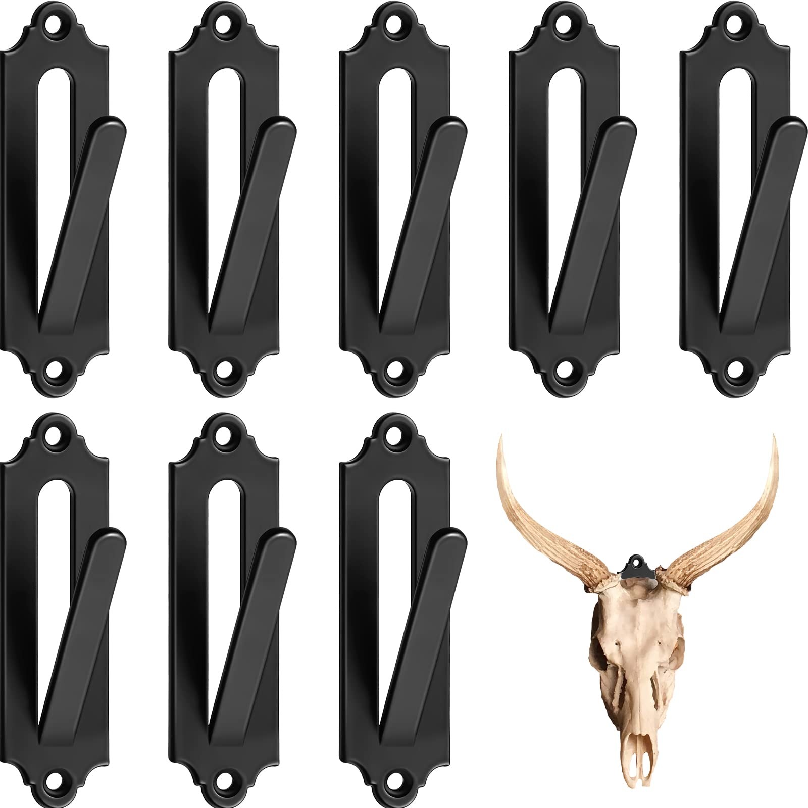 Dunzy 12 Pack European Style Mount Skull Hanger Deer Hangers Euro Black
