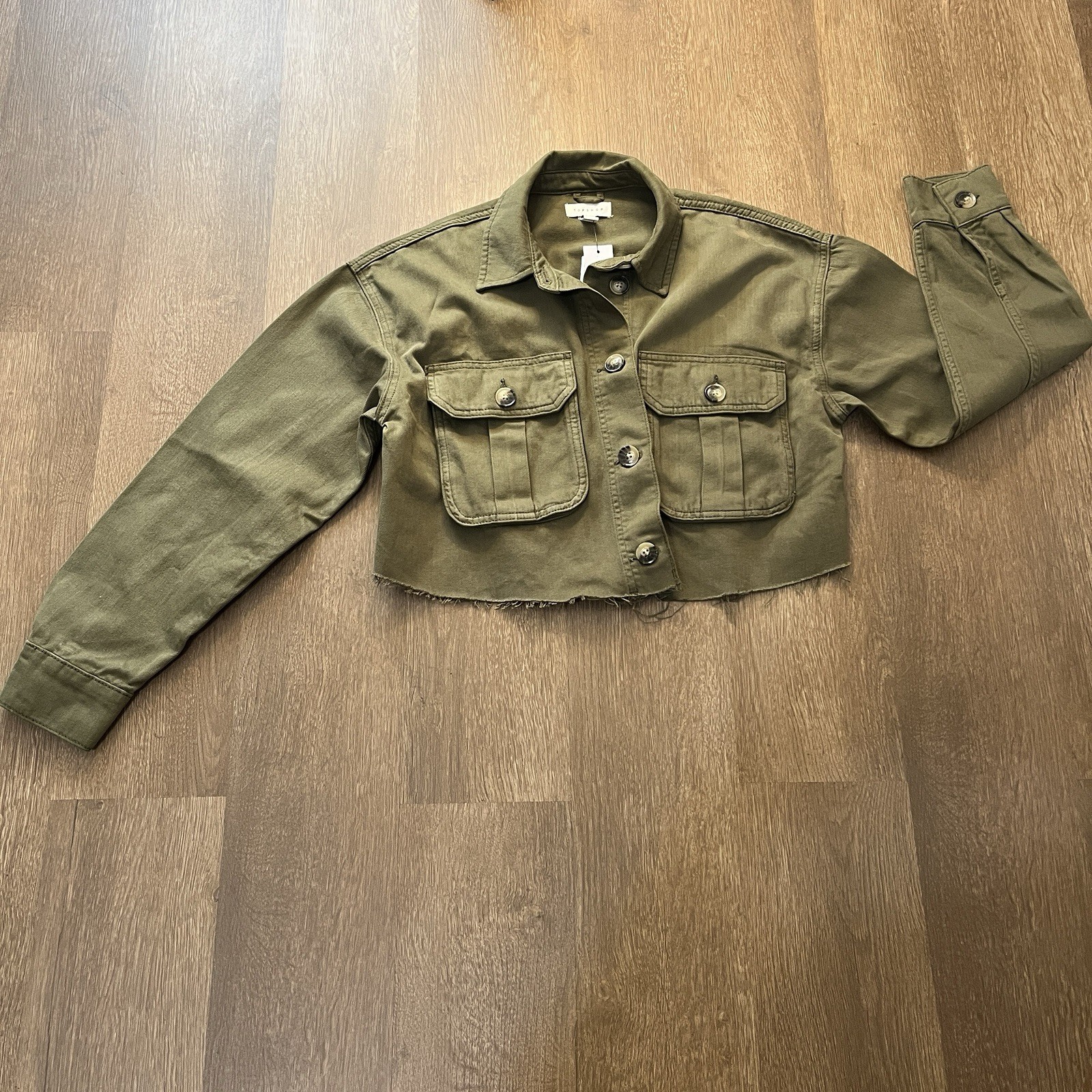 NWT Topshop Cropped Olive Utility Jacket      S (4-6)