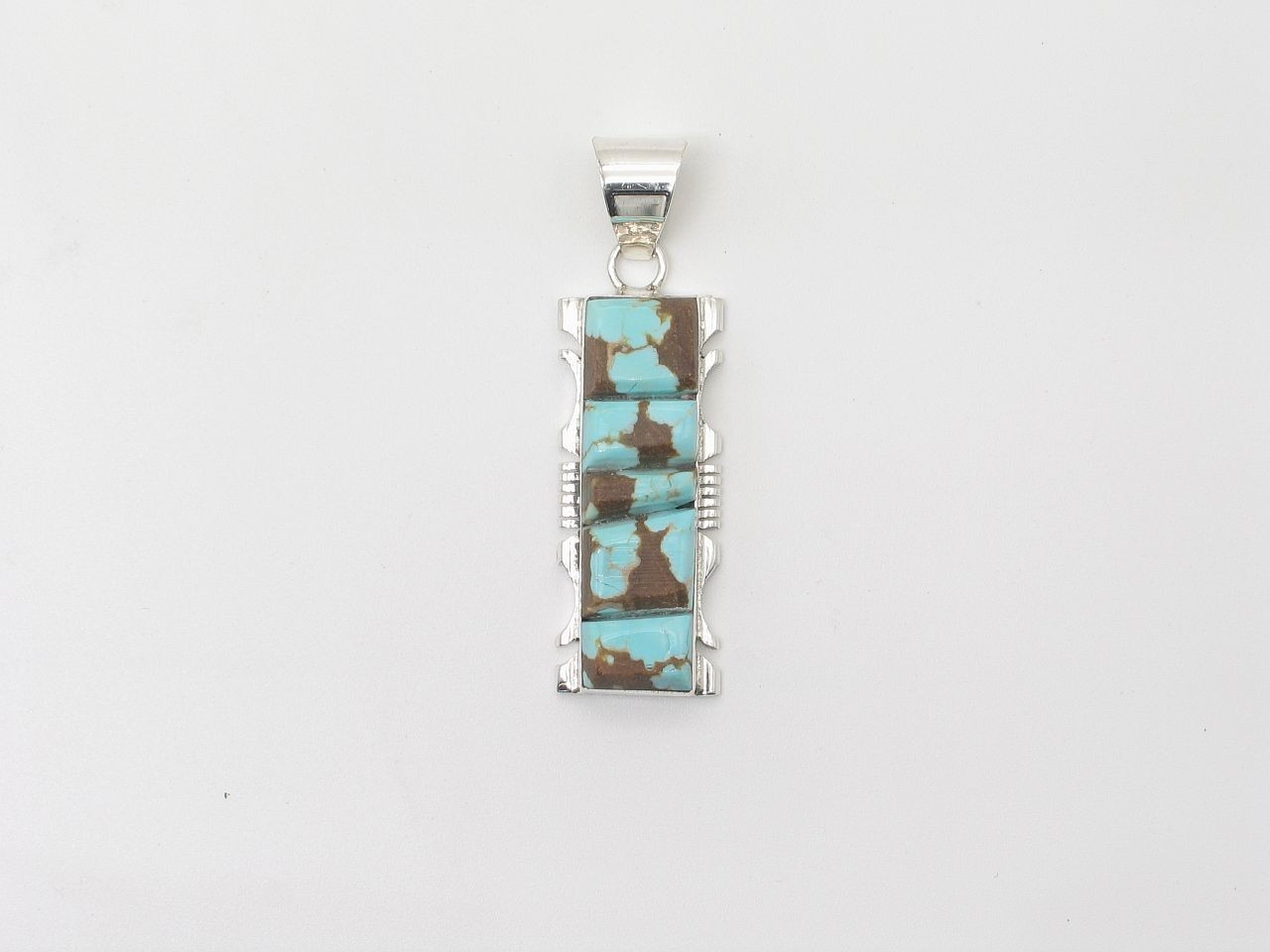 Steve Francisco Navajo Turquoise Cobblestone Sterling Silver Pendant