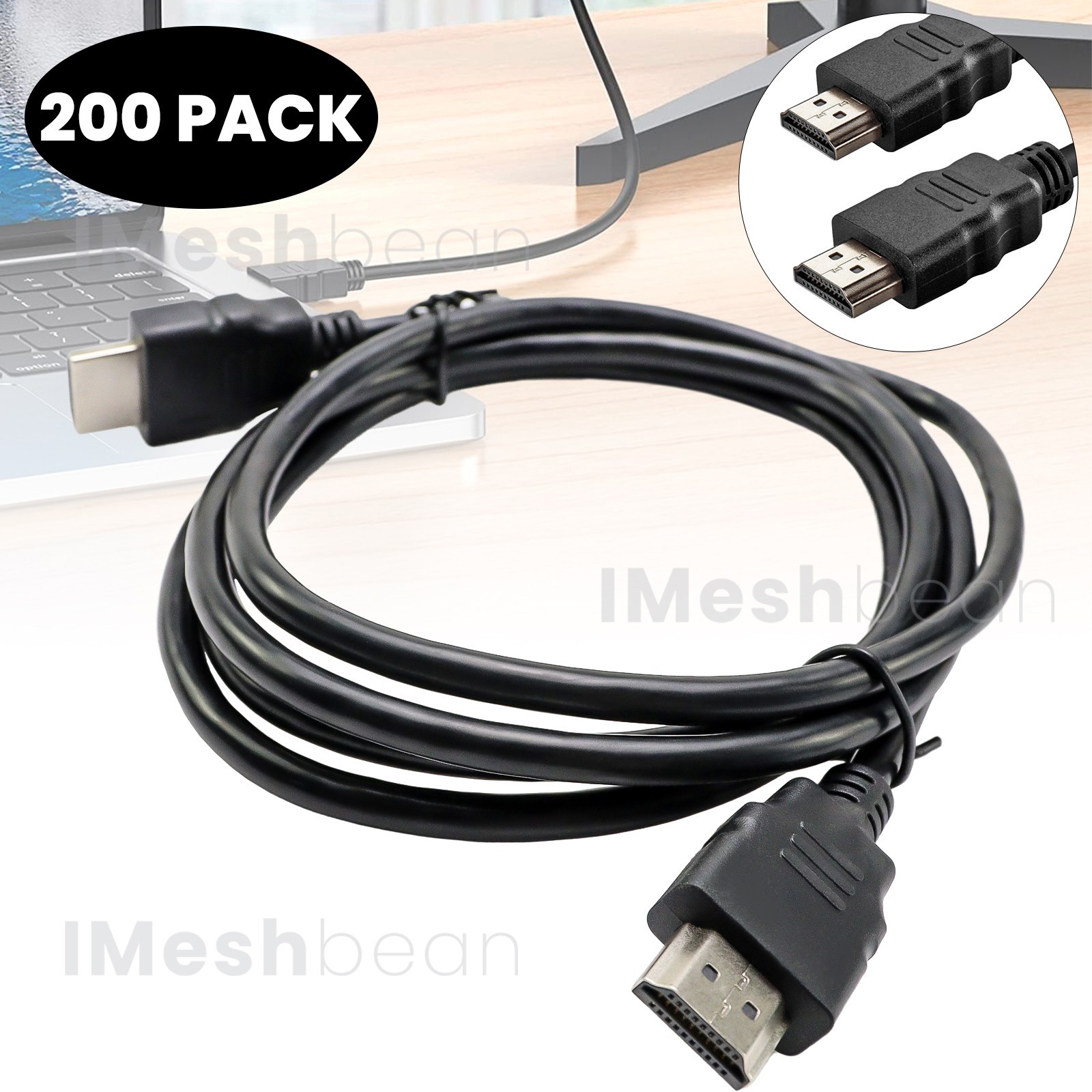 200 Count HDMI Cable High Speed 5ft Brand New Never Used Bulk Lot Of 200 Black
