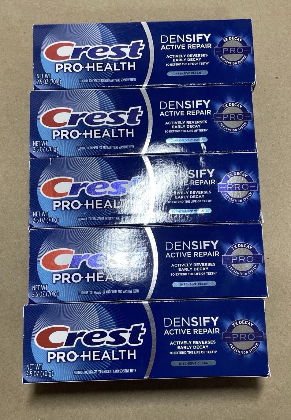 5 Pack Crest Pro-Health Densify Active Repair Toothpaste 2.5oz EXP 09/2027