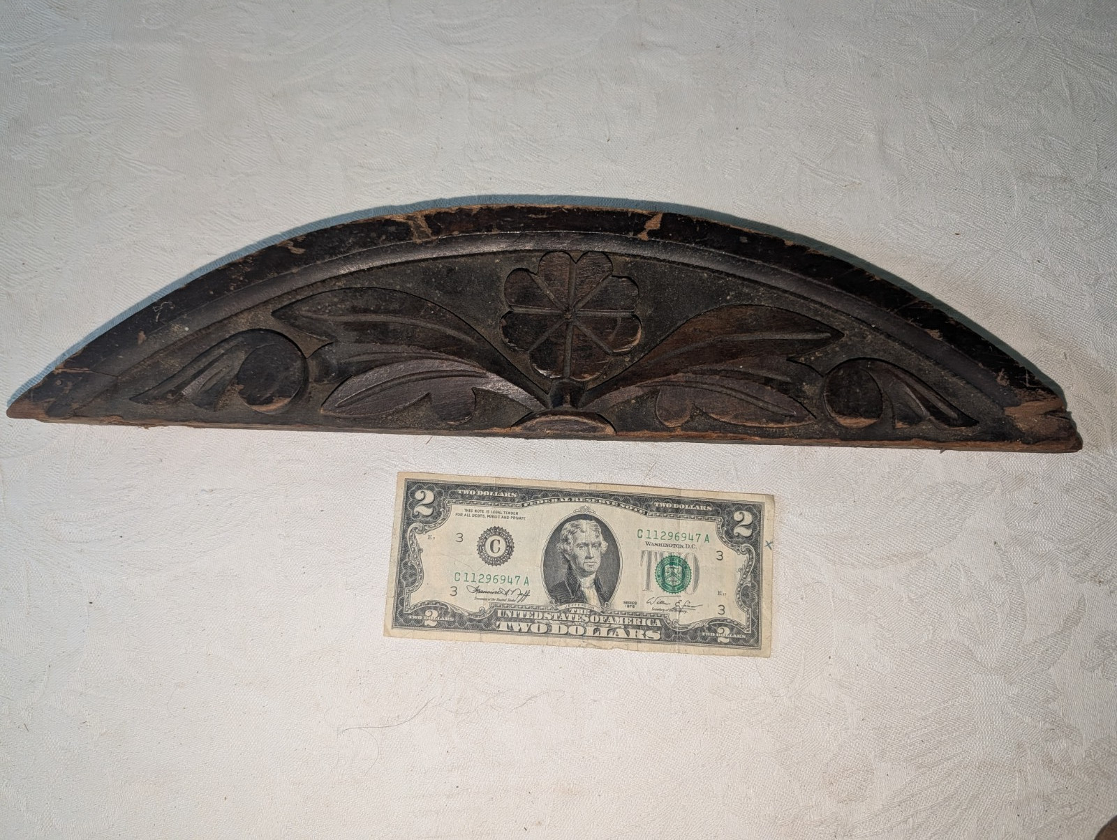 Antique Carved Walnut Wood Architectural Furniture Salvage Repurpose g