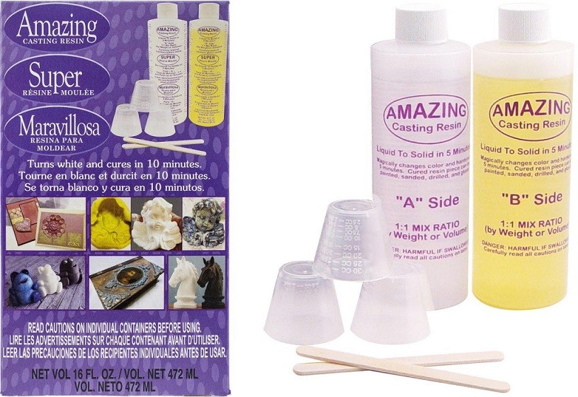 New Amazing Casting Resin Kit 16 oz Turns White and Cures 10 minutes