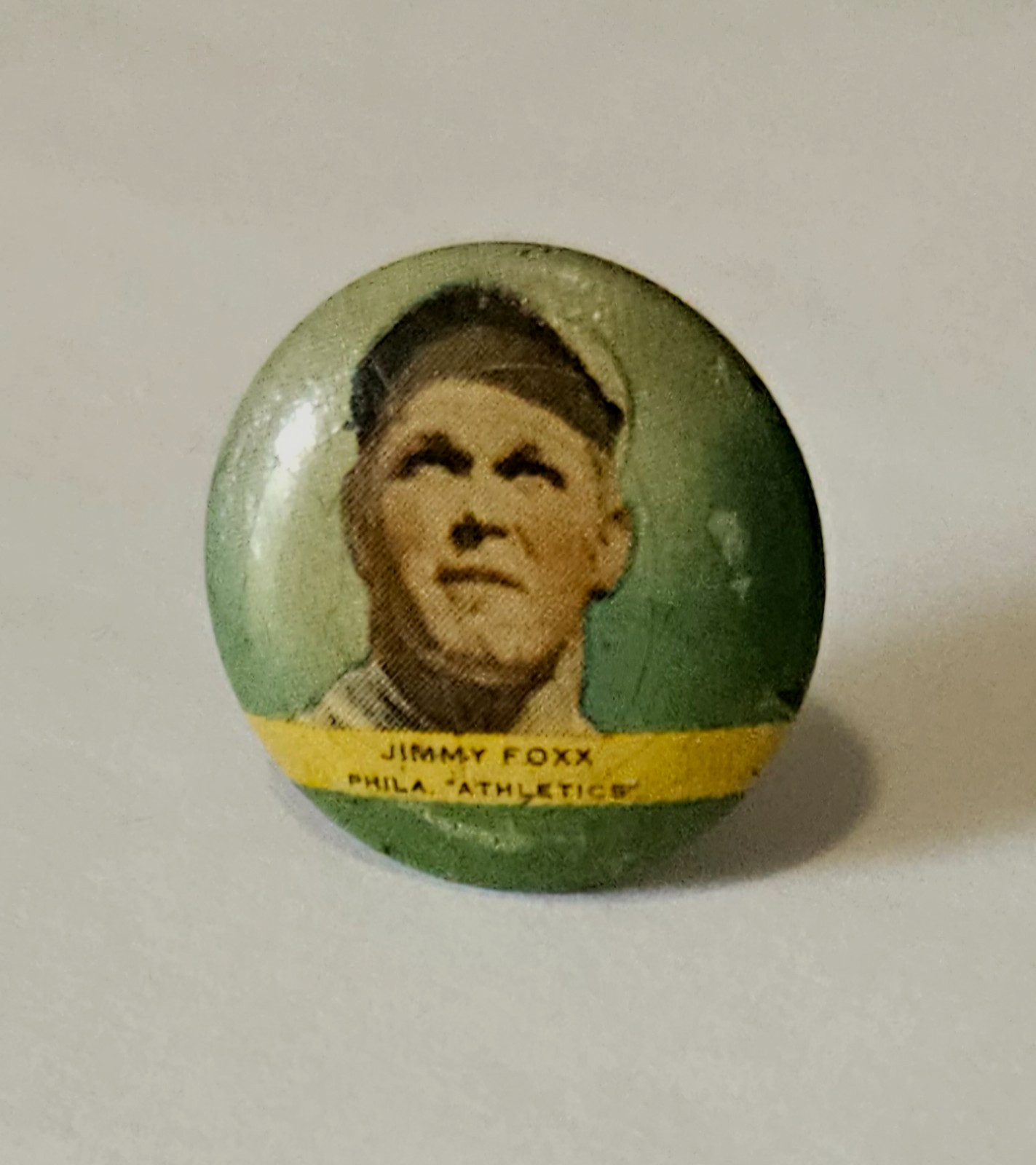 Jimmy Fox 1932 Orbit  Gum Pin  Phil- Atheltics #18 HOF