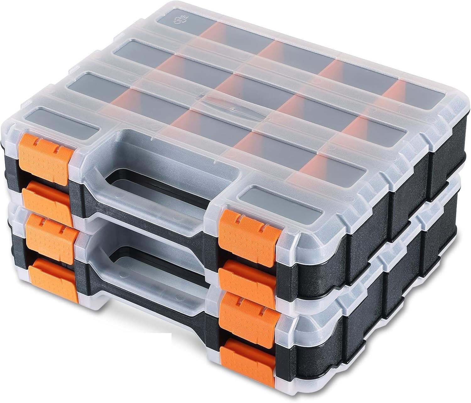 Small Parts Organizer, Hardware Organizer Box, 2 Pack Double Side 34 Compartment Small Parts Organizer, Hardware Organizer Box, 2 Pack Double Side 34 Compartment