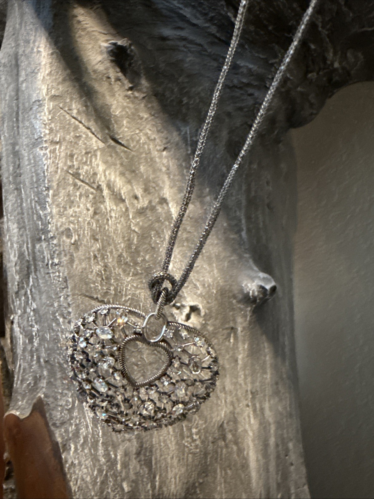 Brighton One Love Convertible Clear Crystal Heart Necklace 18”