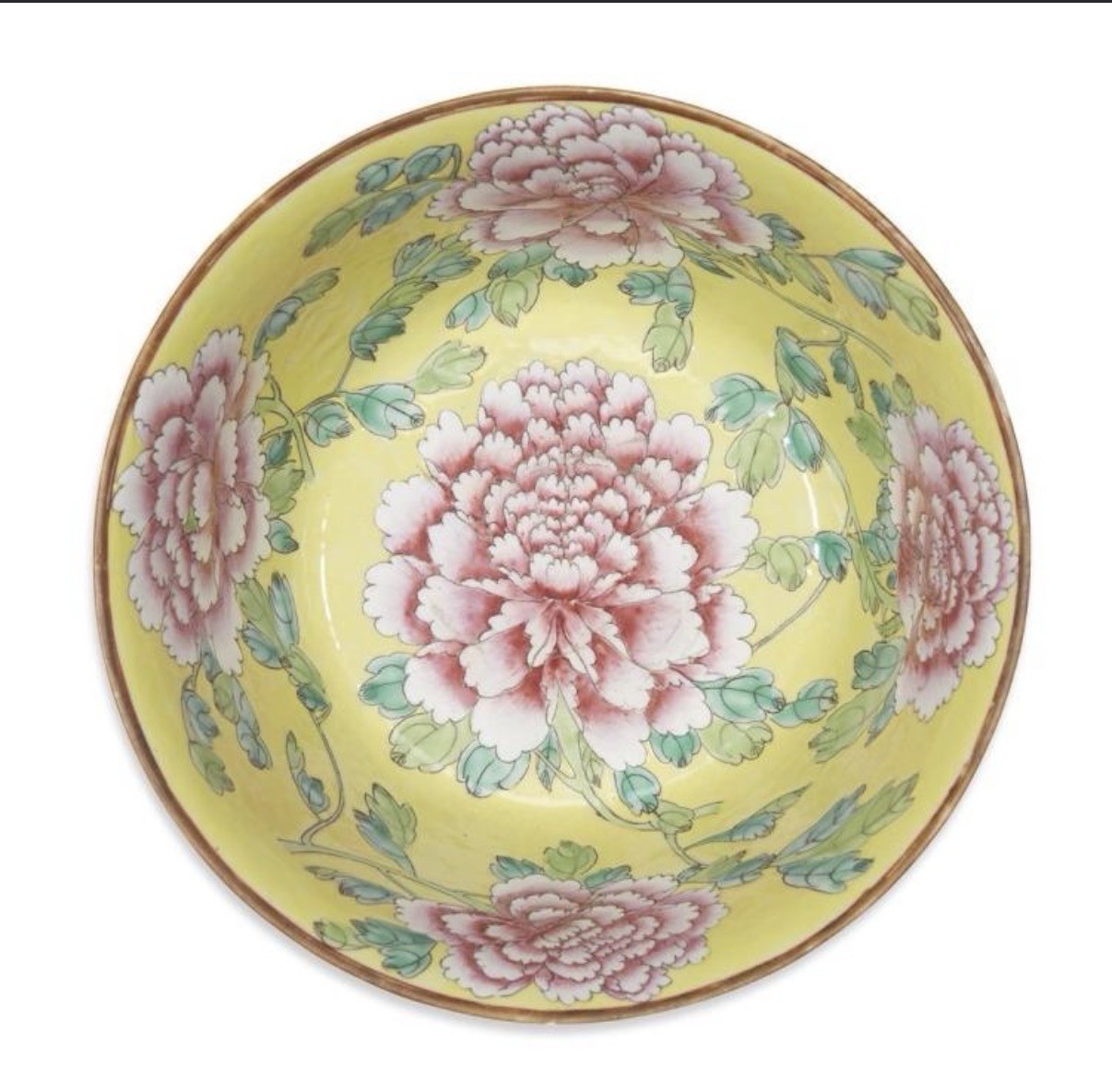 Large Antique Chinese Famille Rose 8.5” Porcelain Bowl Guangxu Mark & Period