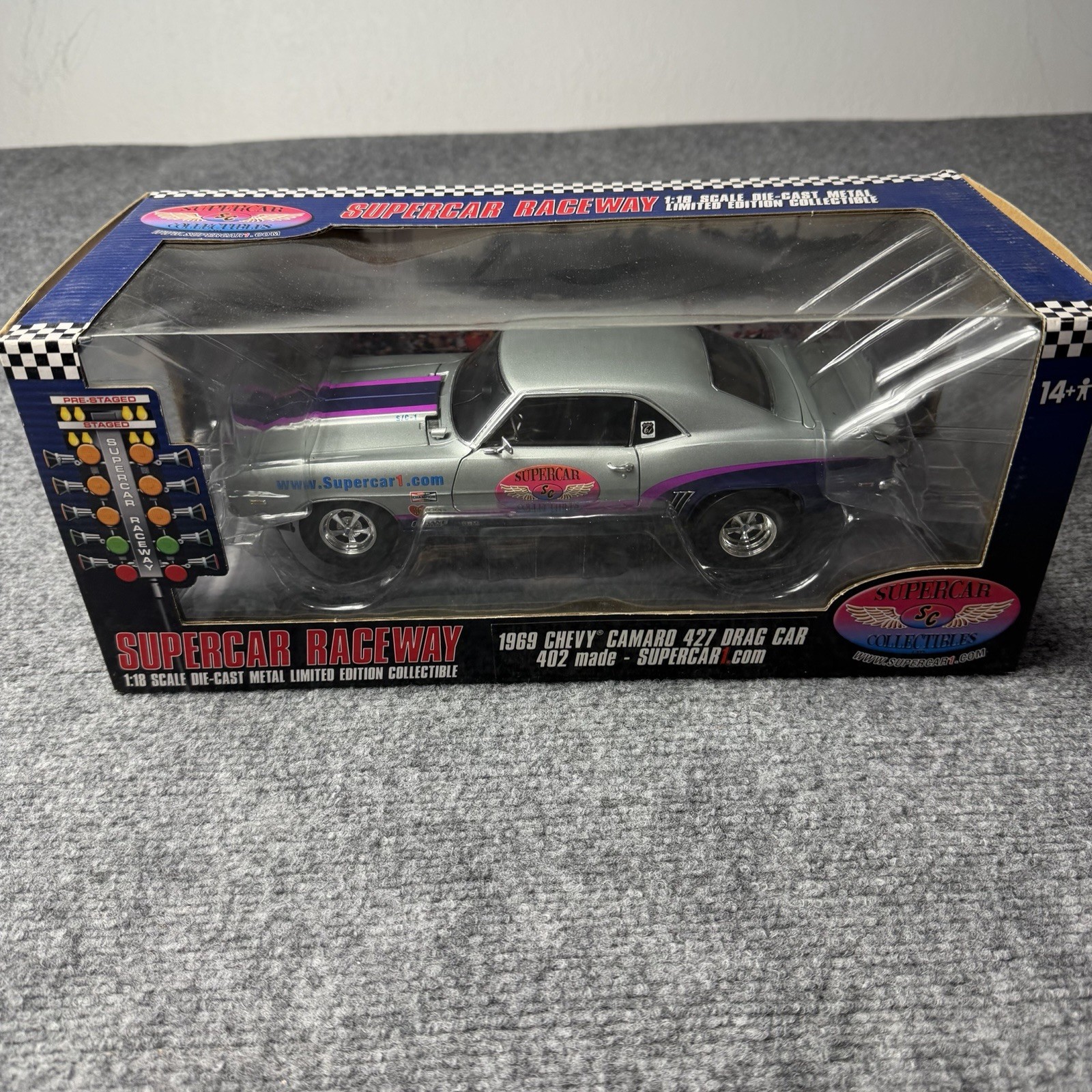 1/18 Ertl 1969 Chevy Camaro 427 Drag Car Supercar Collectibles Raceway 402 Rare