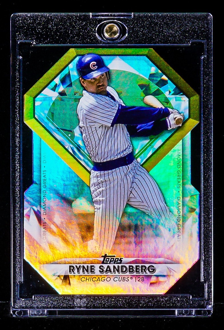 Ryne Sandberg RARE GOLD DIAMOND DIE CUT HOLO CARD Chicago Cubs HOF