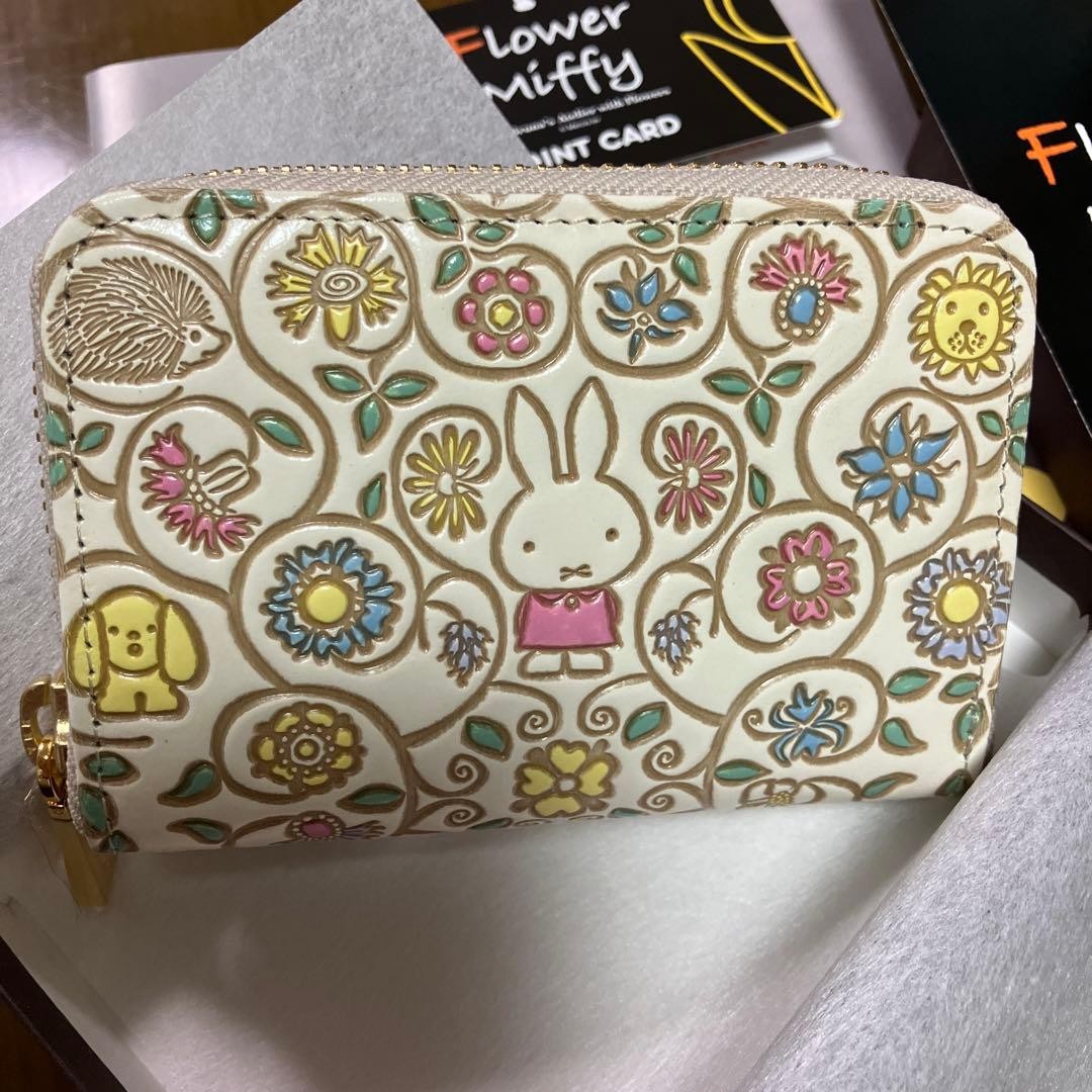 Dick Bruna Miffy Coin purse Flower Zipper Leather Miffy Miffy Miffy Miffy Miffy
