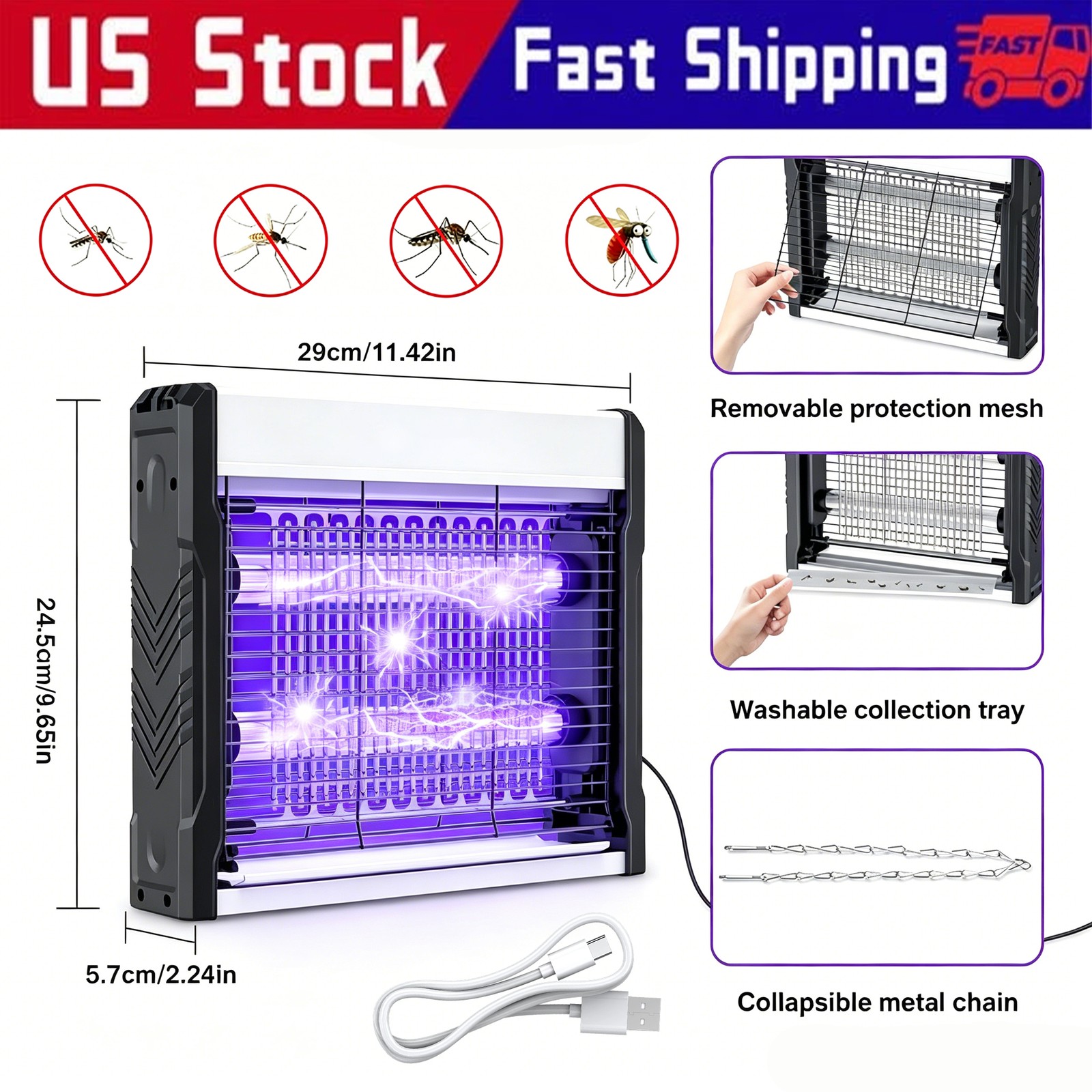 Bug Zapper Indoor 2026,4000V Mosquito Zapper for Home,12 in Mosquito Trap,USB,p Bug Zapper Indoor 2026,4000V Mosquito Zapper for Home,12 in Mosquito Trap,USB,p