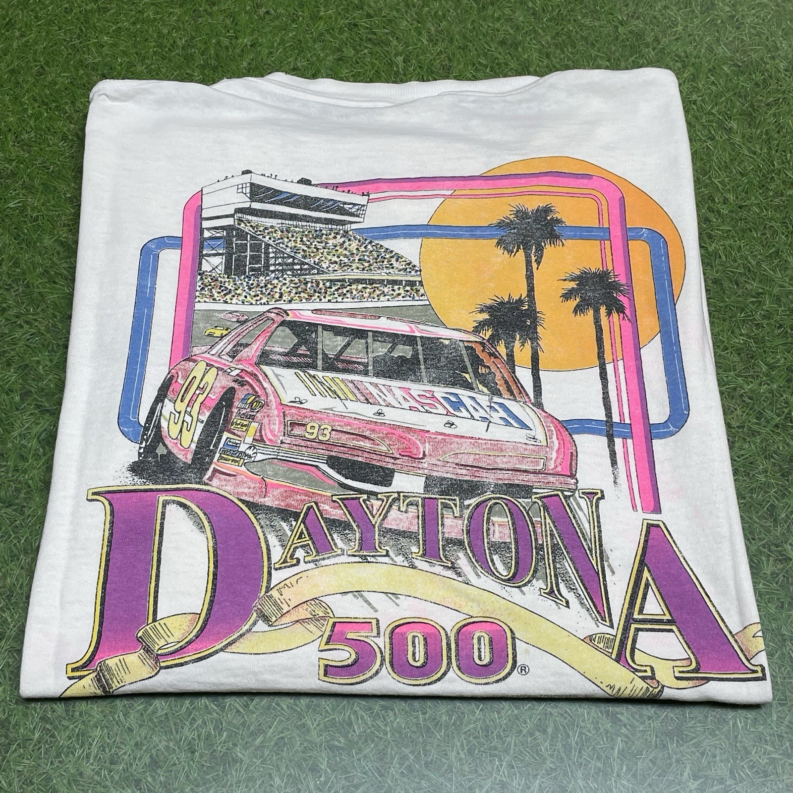 Vintage 1993 Daytona 500 NASCAR Winston Cup Tultex XL USA Racing T-Shirt