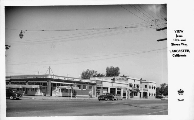 View from 10th and Sierra Way Lancaster, California 1950s OLD PHOTO