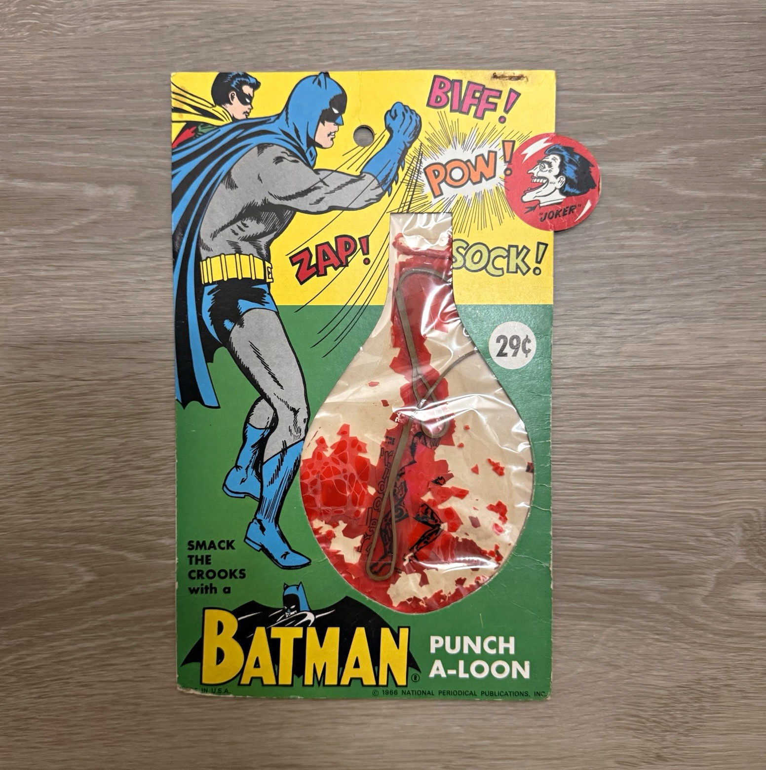 Vintage 1966 Batman “Punch-A-Loon” Toy With Riddler Balloon