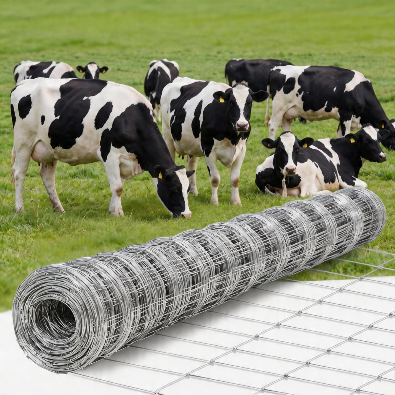Knotted Fence 5Ft x 328Ft, Gauge Stainless Steel Fencing Livestock Cattle Fence