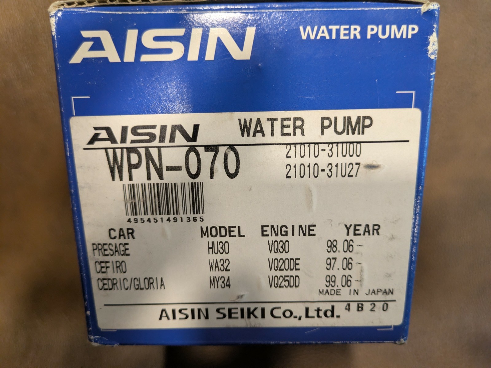 AISIN WPN-070 Engine Water Pump Assembly