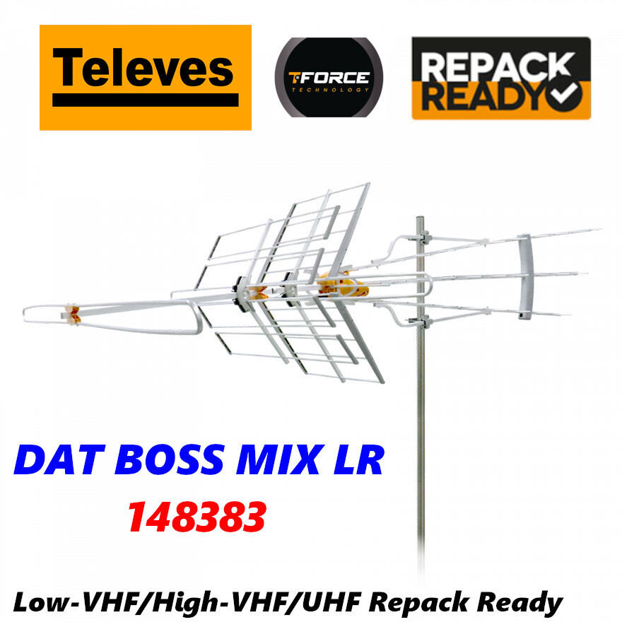 Televes 148383 DAT BOSS MIX Low VHF/High - VHF/UHF LR Antenna Repack Ready Yagi