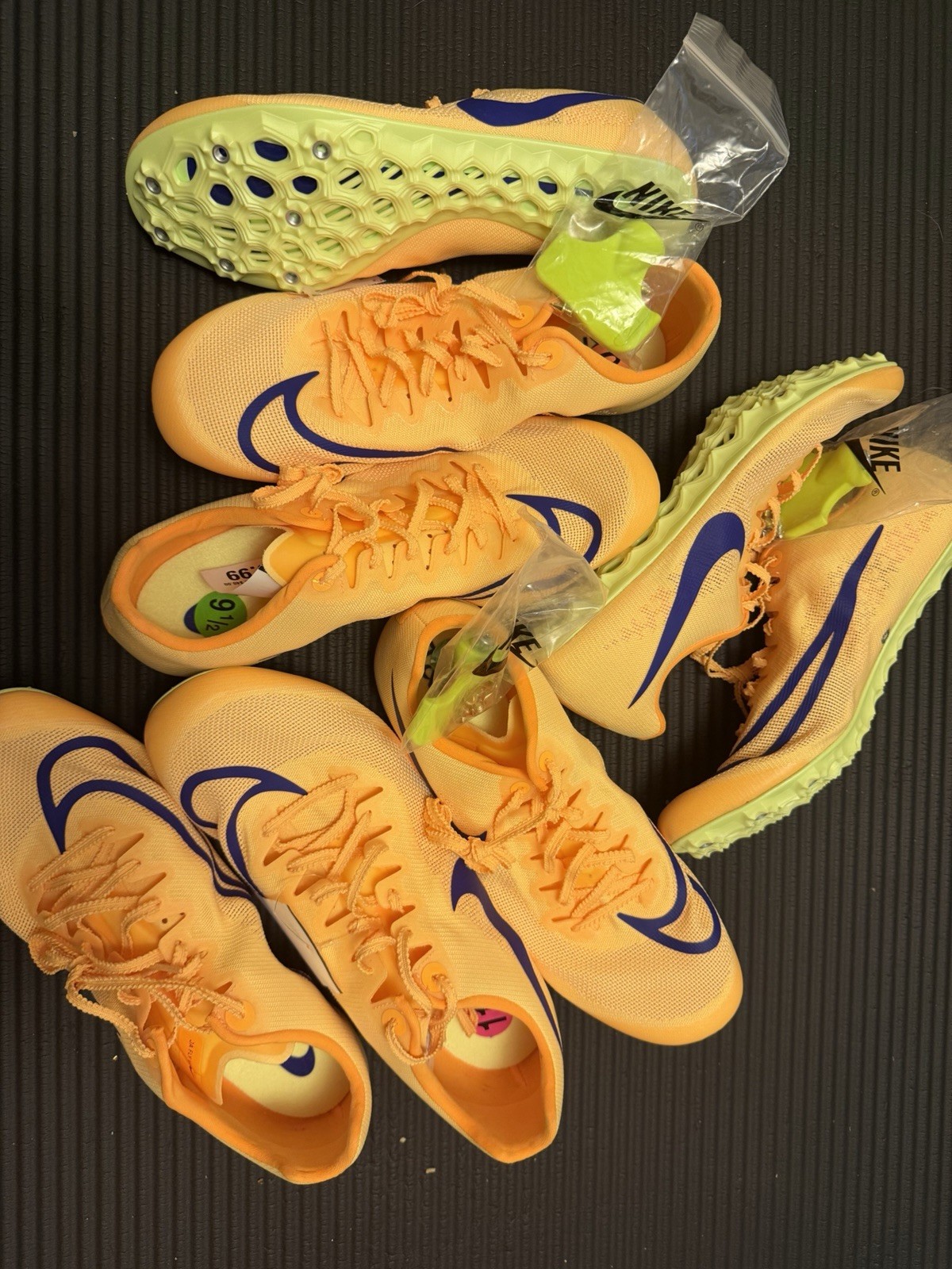 FOUR PAIR LOT  NIKE Zoom Ja Fly 4 Track Spikes ‘Citron Pulse’ DR2741-800 Men Sz