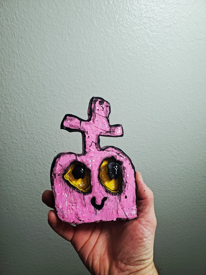 HAPPY GRAVE artist original signed art horror ooak:  \