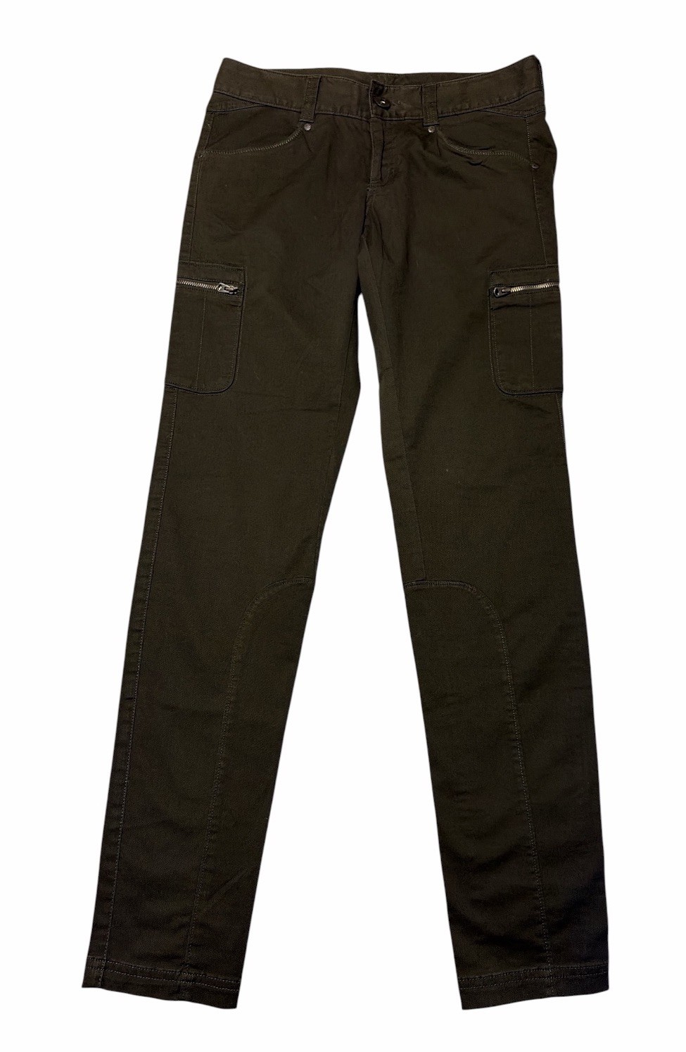 Athleta Nopa Sz 6 Olive Twill Cargo Pants Slim Straight Mid Rise Stretch Pockets