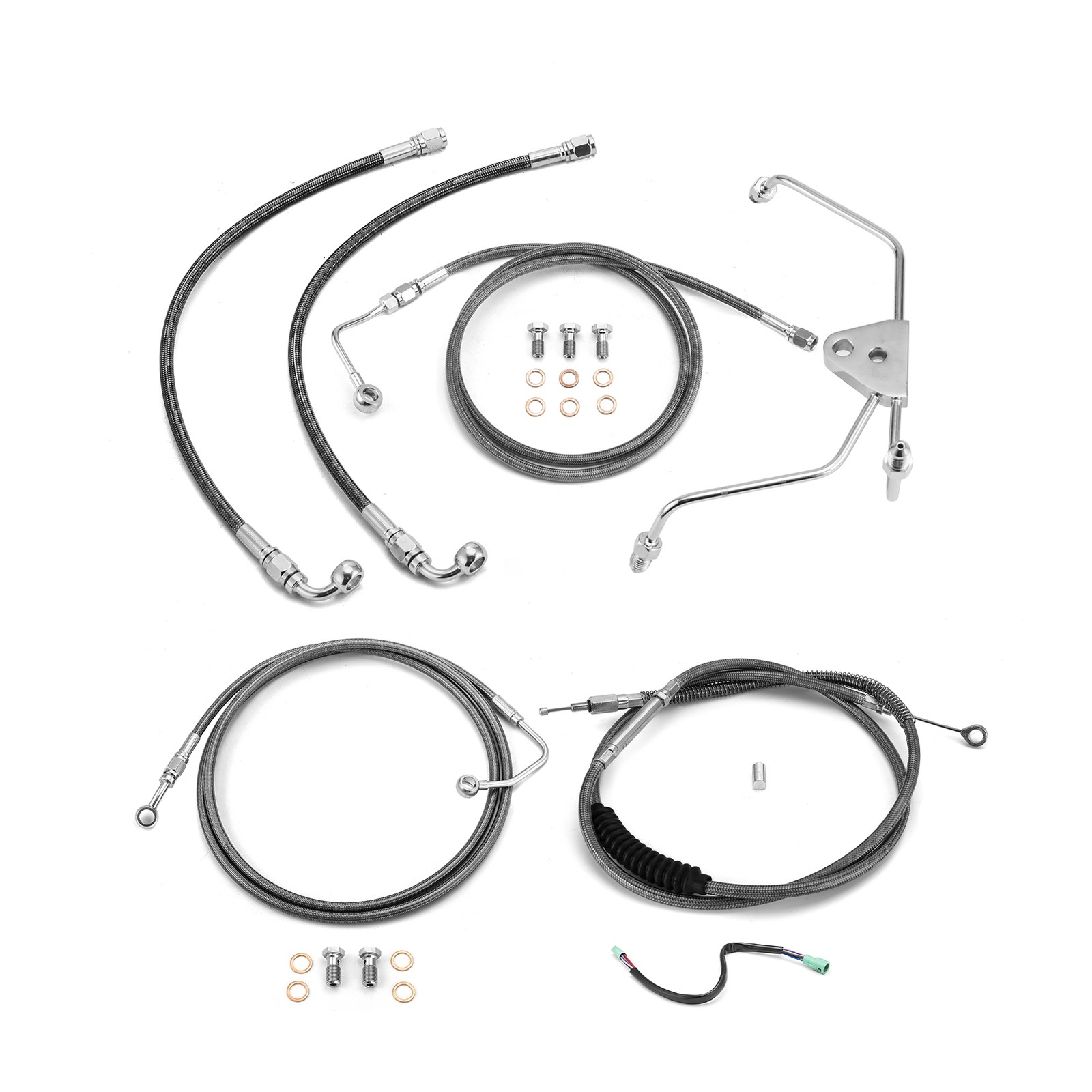 Black Handlebar Cable Kit For Harley 2009-2013 Touring 12