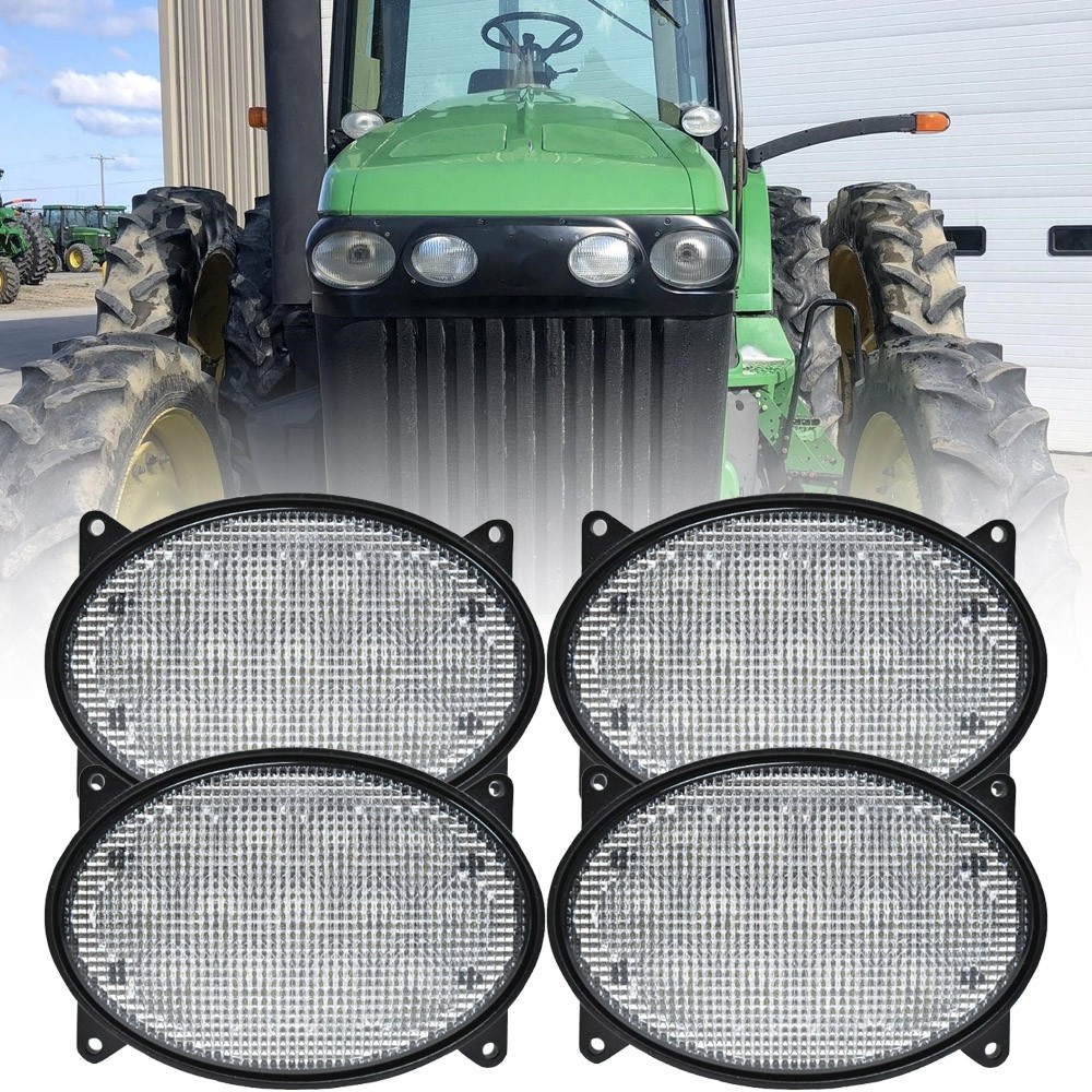 4PCS 65W LED Oval Headlight Hi/Lo Beam For John Deere Tractor 8120 8130 8220 4PCS 65W LED Oval Headlight Hi/Lo Beam For John Deere Tractor 8120 8130 8220