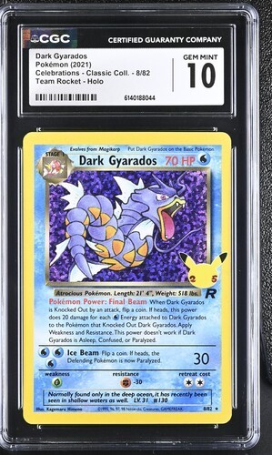 ✨✨ CGC 10 Dark Gyarados 8/82 Holo Celebrations Classic Collection Pokémon Card