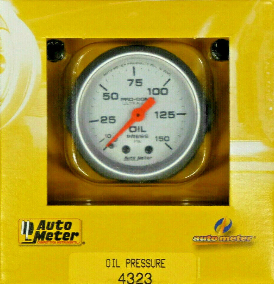 Auto Meter 4323 Ultra Lite Oil Pressure Gauge 0 - 150 PSI Mechanical 2 1/16