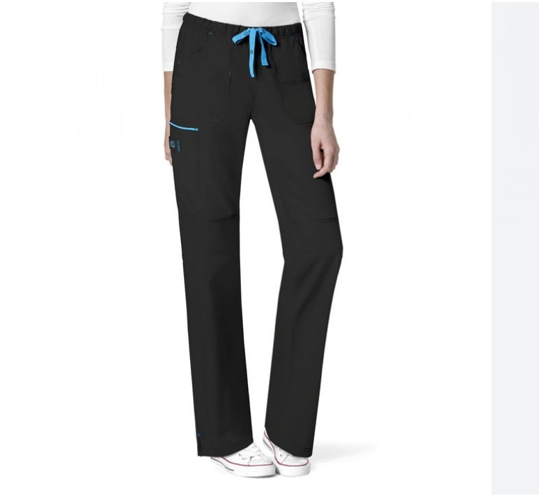 WONDERWINK Wonderflex Grace Cargo Premium Stretch Women\'s Scrub Pants-MED -Black