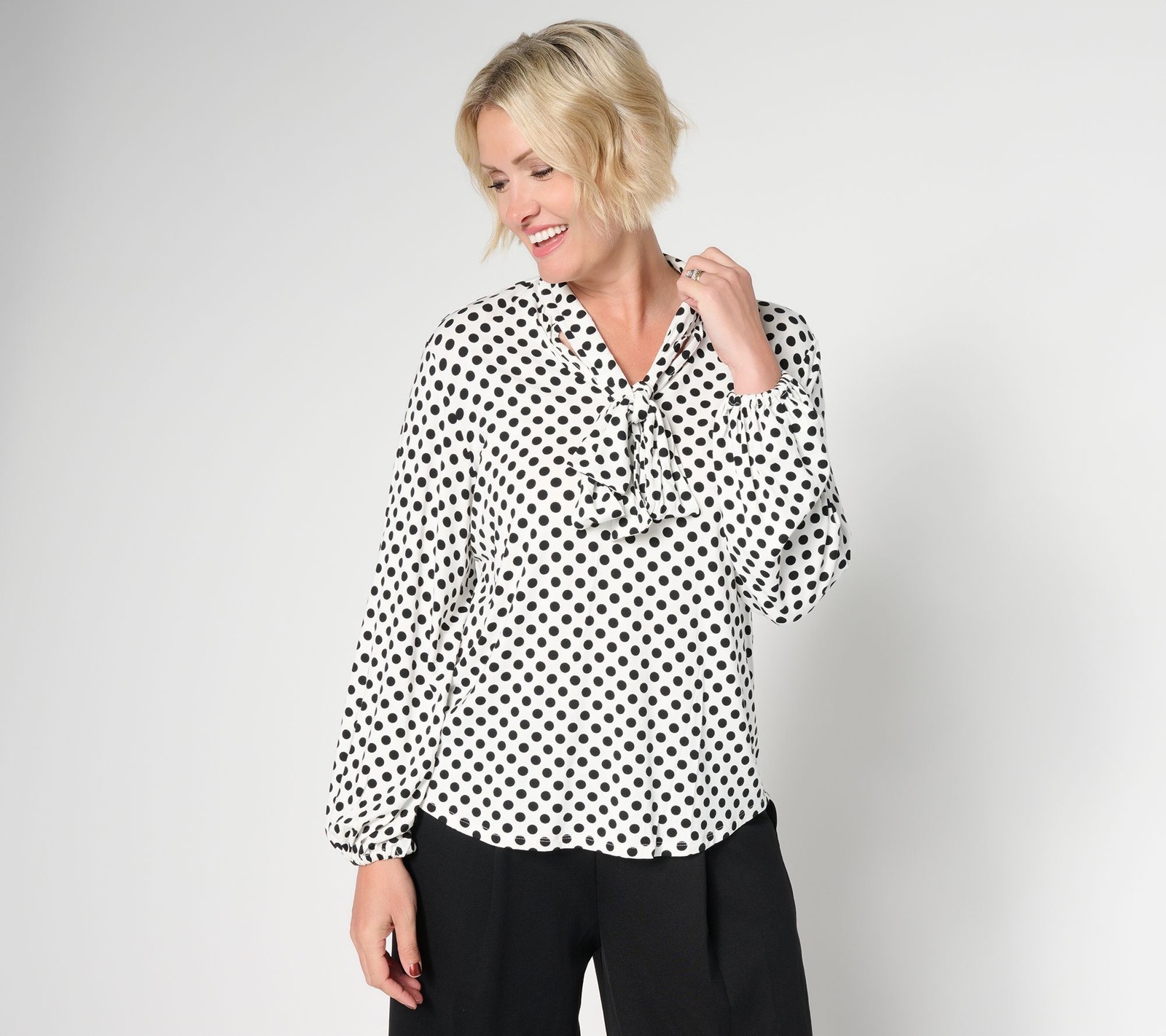 by Stacy London Women\'s Top Sz S Pull-Over Jersey Bow Multi-colored A699221