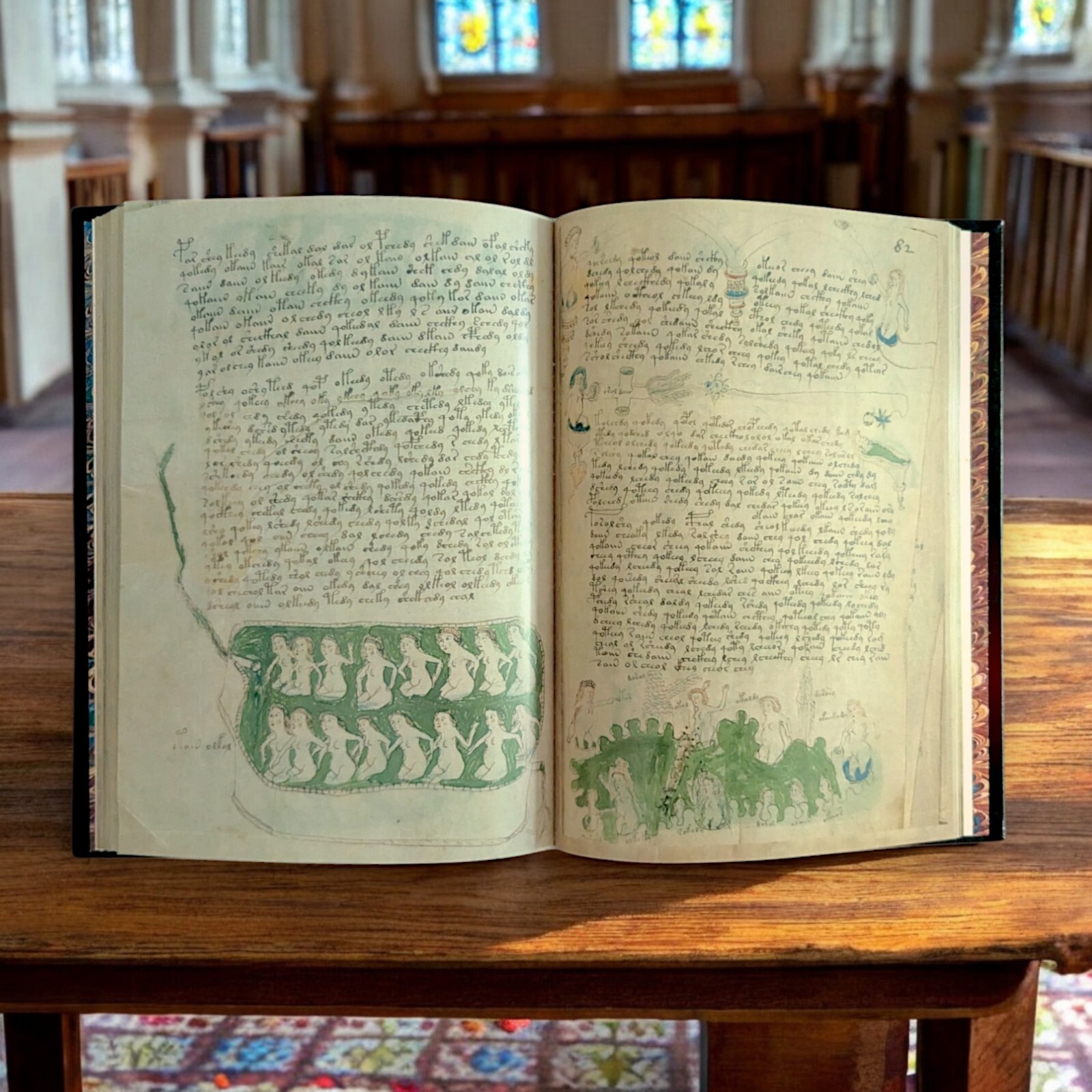 Voynich Manuscript Facsimile Faithful Leatherbound Reproduction