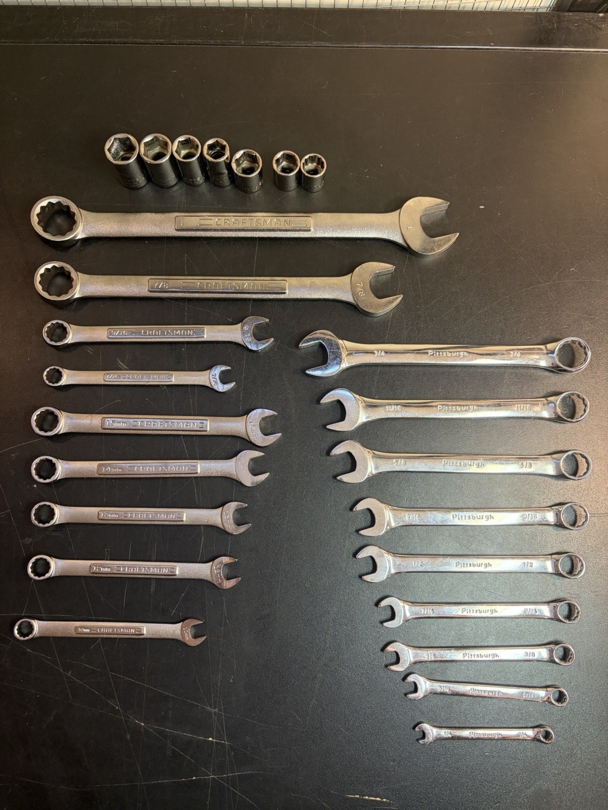 Vintage Craftsman VA & Pittsburgh Chrome Vanadium 18 Wrench Mixed Lot- VA-44705