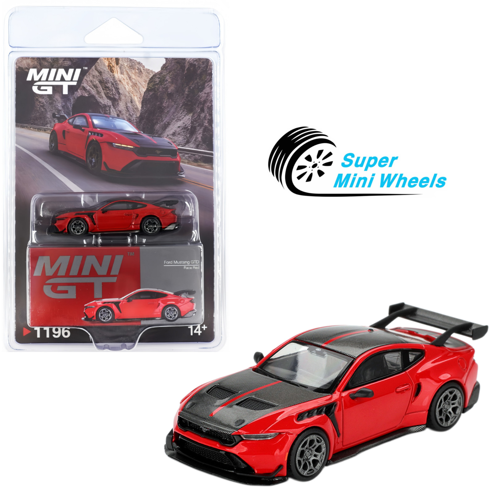 Mini GT 1:64 Ford Mustang GTD – Race Red #1196