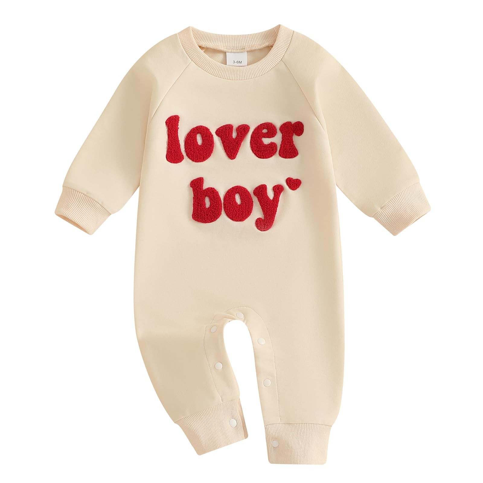Ursobutegl Newborn Baby Boy Romper Jumpsuit Lover 3-6 Months, Apricot Ursobutegl Newborn Baby Boy Romper Jumpsuit Lover 3-6 Months, Apricot
