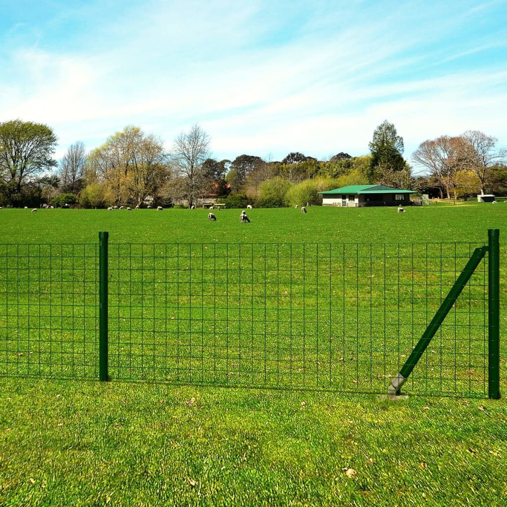 Euro Fence Steel 82ftx2.6ft Green