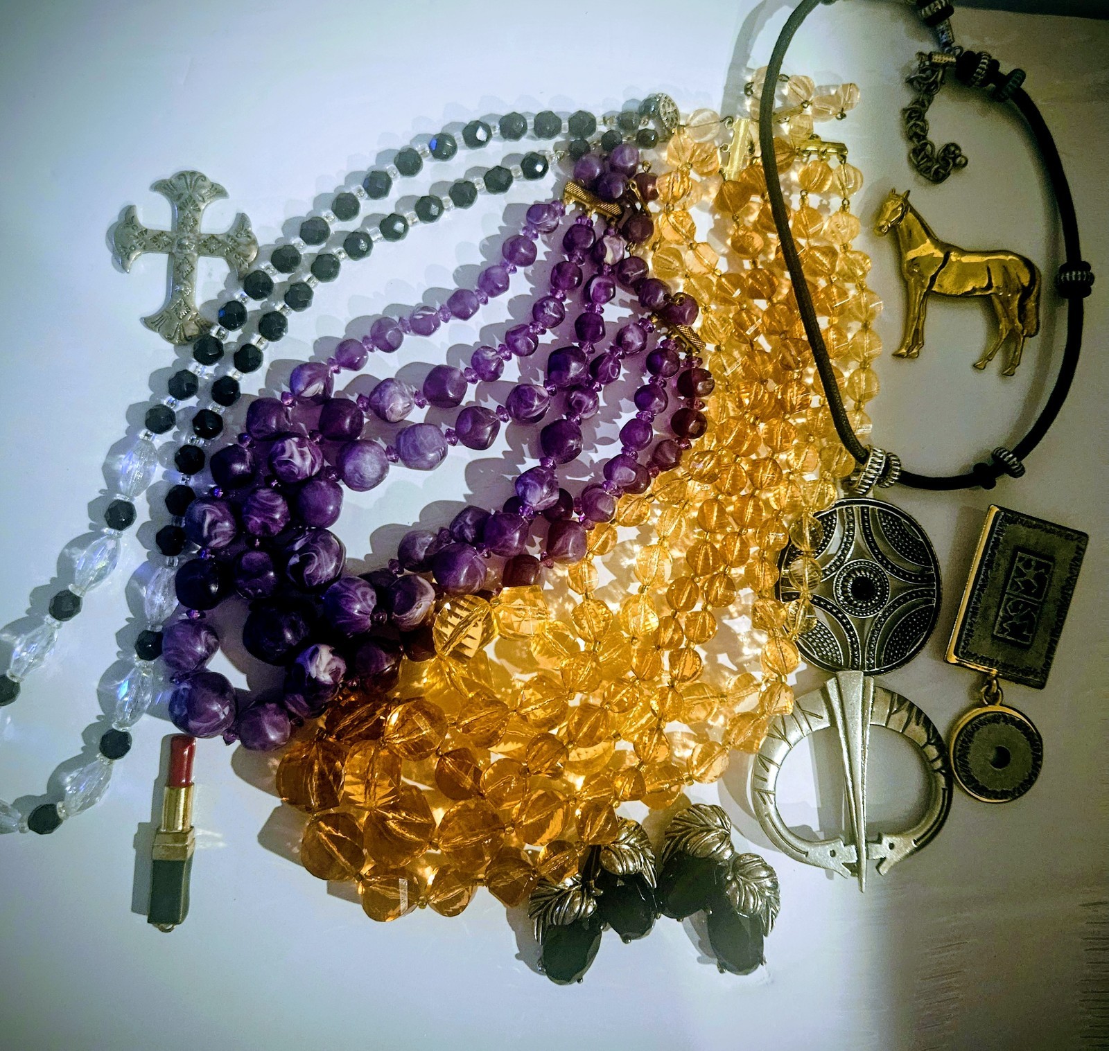 Vintage Collection Of Necklaces, Pendants, Pins And Sciaparelli Earrings Vintage Collection Of Necklaces, Pendants, Pins And Sciaparelli Earrings
