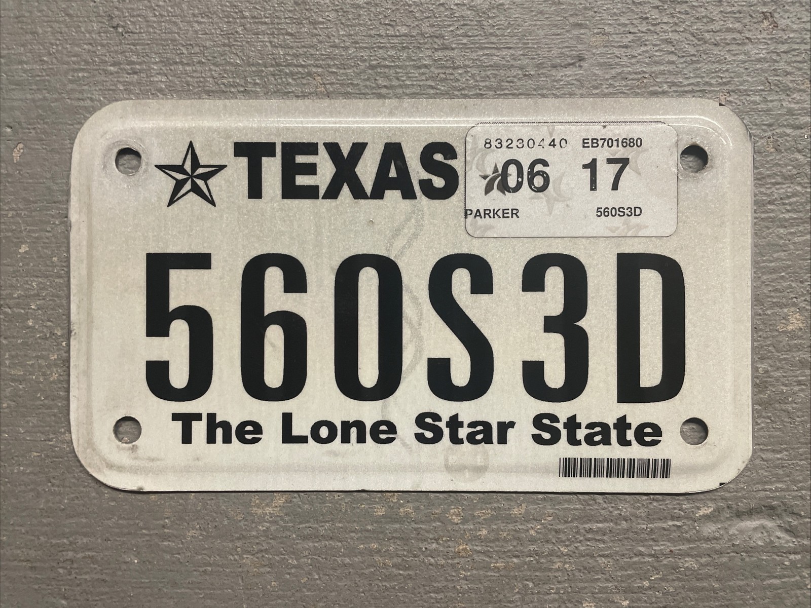 EXPIRED TEXAS MOTORCYCLE LICENSE PLATE THE LONE STAR STATE RANDOM LETTERS FAIR EXPIRED TEXAS MOTORCYCLE LICENSE PLATE THE LONE STAR STATE RANDOM LETTERS FAIR