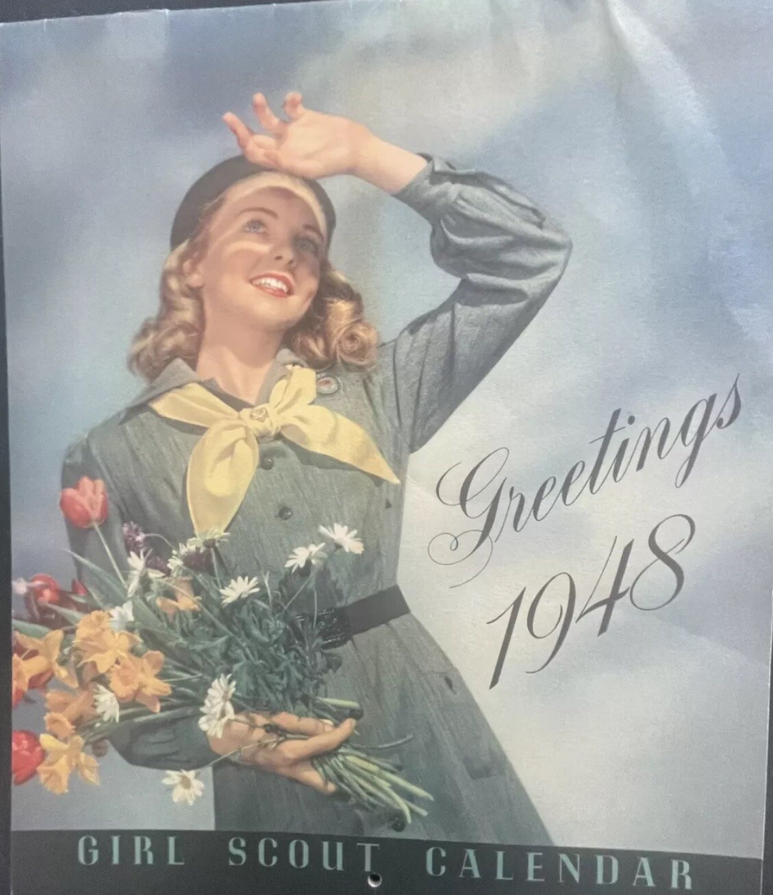 REDUCED RARE NEW BEAUTIFUL Vintage 1948 GIRL SCOUT WALL CALENDAR/GREAT PICTURES REDUCED RARE NEW BEAUTIFUL Vintage 1948 GIRL SCOUT WALL CALENDAR/GREAT PICTURES