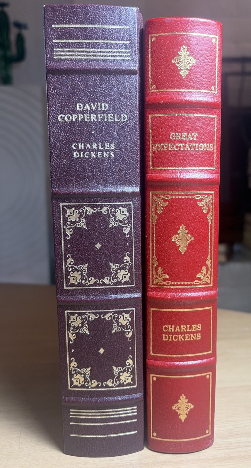 Lot Charles Dickens David Copperfield Great Expectations Franklin Leather ~ FINE