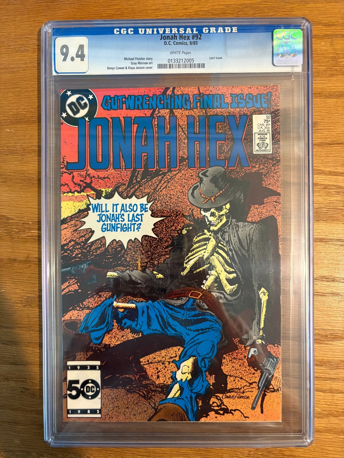 Jonah Hex # 92  CGC 9.4 White Pages 1985 Rare Last Issue
