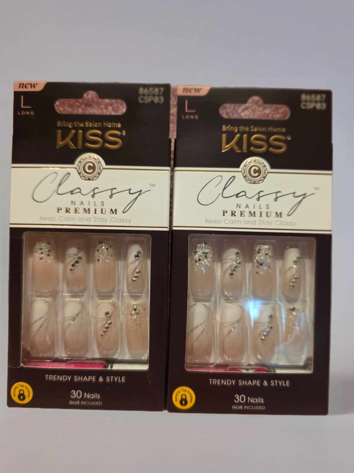 Kiss Classy Premium Long Nails Csp03 Design - Set Of 2