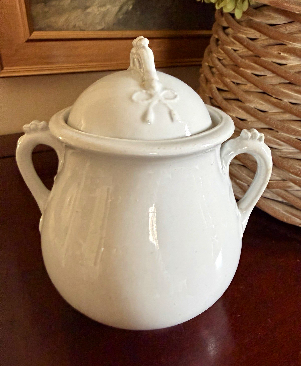 Antique Royal Ironstone White Soup Tureen with lid 